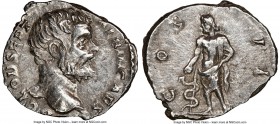 Clodius Albinus, as Caesar (AD 195-197). AR denarius (19mm, 6h). NGC Choice XF. Rome, AD 193. CLOD SEPT ALBINVS CAES, bare head of Albinus right / COS...