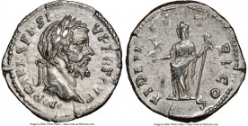 Septimius Severus (AD 193-211). AR denarius (19mm, 12h). NGC Choice XF. Rome. IMP CAE L SEP SEV PERT AVG, laureate head of Septimius Severus right / F...