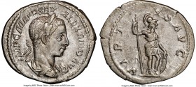 Severus Alexander (AD 222-235). AR denarius (mm, 12h). NGC AU. Rome. IMP C M AVR SEV ALEXAND AVG, laureate, draped, cuirassed bust of Severus Alexande...