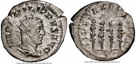 Philip I (AD 244-249). AR antoninianus (23mm, 12h). NGC AU. Rome, AD 248-249. IMP PHILIPPVS AVG, radiate, draped and cuirassed bust of Philip I right,...