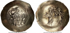 John II Comnenus (AD 1118-1143). EL aspron trachy (32mm, 4.28 gm, 6h). NGC MS 4/5 - 3/5, brushed. Constantinople. IC-XC (barred), Christ seated facing...