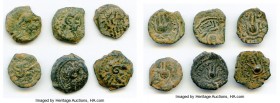ANCIENT LOTS. Greek. Ptolemaic Egypt. 2nd-1st centuries BC. Lot of six (6) AE chalkons (15mm). About VF. Includes: Six pieces of Ptolemy Apion (King o...