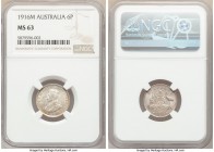 George V 6 Pence 1916-M MS63 NGC, Melbourne mint, KM25.

HID09801242017

© 2020 Heritage Auctions | All Rights Reserved