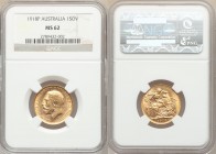 George V gold Sovereign 1918-P MS62 NGC, Perth mint, KM29. AGW 0.2355 oz. 

HID09801242017

© 2020 Heritage Auctions | All Rights Reserved