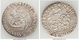 Ferdinand I Taler ND (1521-1564) VF (Mount Removed, Environmental Damage, Scratches), Hall mint, Dav-8026. 39.3mm. 21.81gm. 

HID09801242017

© 20...