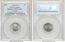 Elizabeth II Mint Error - Mule Cent 1982 MS64 PCGS, Royal Canadian mint, KM132. Muled with a 10 Cent obverse die and struck on a 10 Cent planchet. 
...
