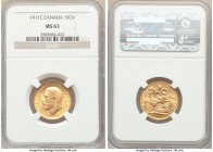 George V gold Sovereign 1911-C MS63 NGC, Ottawa mint, KM20. AGW 0.2355 oz. 

HID09801242017

© 2020 Heritage Auctions | All Rights Reserved