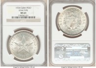 Republic "Star" Peso 1934 MS63 NGC, KM15.2. 

HID09801242017

© 2020 Heritage Auctions | All Rights Reserved