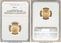 Republic gold 4 Pesos 1916 MS63 NGC, Philadelphia mint, KM18. Two year type. AGW 0.1935 oz. 

HID09801242017

© 2020 Heritage Auctions | All Right...