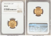 Republic gold 4 Pesos 1916 MS60 NGC, Philadelphia mint, KM18. Two year type. AGW 0.1935 oz. 

HID09801242017

© 2020 Heritage Auctions | All Right...