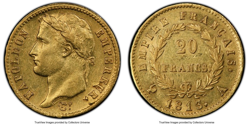 Napoleon gold 20 Francs 1813-A AU53 PCGS, Paris mint, KM695.1, Gad-1025, Fr-516....