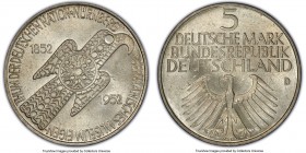 Federal Republic "Nurnberg Museum" 5 Mark 1952-D MS63 PCGS, Munich mint, KM113. The first, and most valuable, of the German Republic commemoratives. S...