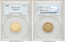 George III gold 1/2 Guinea 1790 AU55 PCGS, Royal mint, KM608, S-3735. 

HID09801242017

© 2020 Heritage Auctions | All Rights Reserved