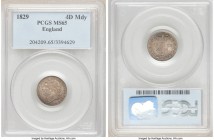 George IV 4 Pence 1829 MS65 PCGS, KM686, S-3817. Maundy 4 Pence toned in gold, peach, red and teal tinted cadet-gray. 

HID09801242017

© 2020 Her...