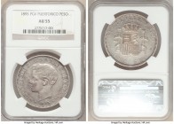 Spanish Colony. Alfonso XIII Peso 1895-PGV AU55 NGC, KM24. One year type. Reflective fields with mottled gray tone. 

HID09801242017

© 2020 Herit...