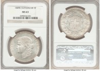 Confederation 5 Francs 1889-B MS63 NGC, Bern mint, KM34.

HID09801242017

© 2020 Heritage Auctions | All Rights Reserved