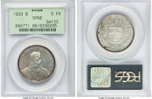 Confederation Specimen 5 Francs 1933-B SP66 PCGS, Bern mint, KM40.

HID09801242017

© 2020 Heritage Auctions | All Rights Reserved