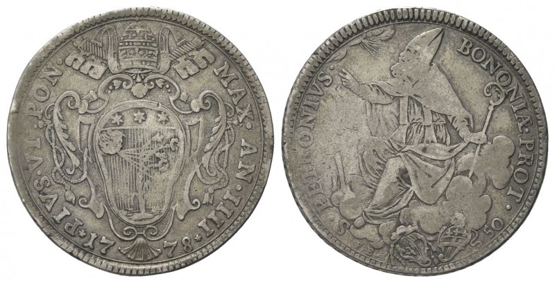 BOLOGNA
Pio VI (Giannangelo Braschi), 1775-1799.
Mezzo Scudo da 50 Bolognini 1...