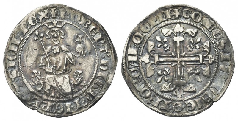 NAPOLI
Roberto d’Angiò, 1309-1343.
Gigliato.
Ag gr. 3,82
Dr. ROBERTVS DEI GR...