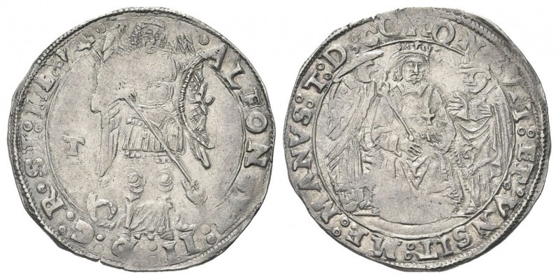 NAPOLI
Alfonso II d’Aragona, 1494-1495.
Coronato, sigla T.
Ag gr. 3,94
Dr. A...