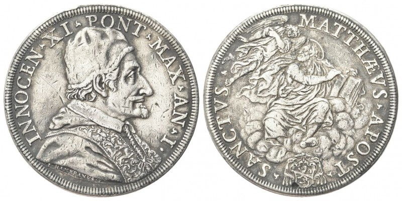 ROMA
Innocenzo XI (Benedetto Odescalchi), 1676-1689.
Piastra a. I.
Ag gr. 31,...