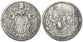 ROMA
Clemente XI (Gian Francesco Albani), 1700-1721.
Piastra a. VI.
Ag gr. 30,91
Dr. CLEMENS XI - P M ANNI VI. Stemma con testina in cimasa, sormo...