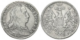 SICILIA
Ferdinando IV (I) di Borbone, 1759-1816.
Da 6 Tarì 1798.
Ag gr. 13,35
Dr. FERDINAN III D G SIC ET HIER REX. Busto corazzato a d.; sotto, T...