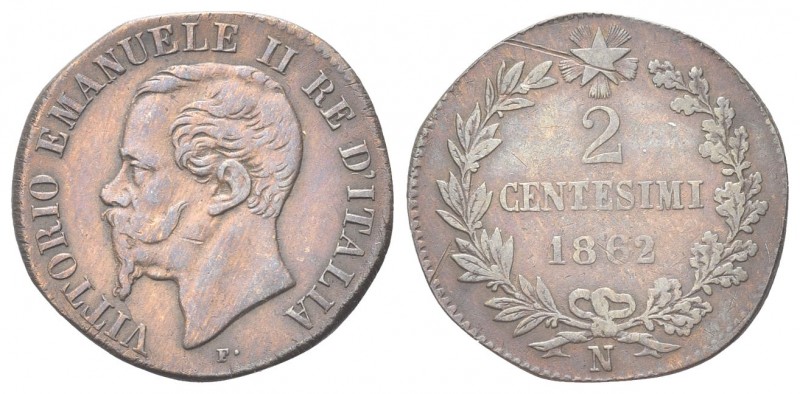 REGNO D’ITALIA
Vittorio Emanuele II, 1861-1878.
2 Centesimi 1862 Napoli.
Cu
...