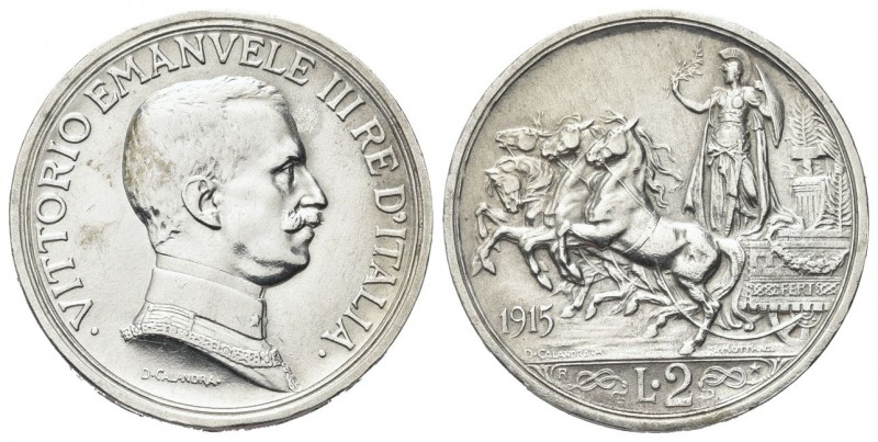 REGNO D’ITALIA
Vittorio Emanuele III, 1900-1943.
2 Lire 1915 Roma, Quadriga br...