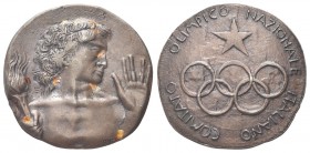 ROMA
Durante Repubblica Italiana, dal 1946.
Medaglia 1960 opus E. Greco.
Æ gr. 16,74 mm 33,3
Dr. Busto di Tedoforo a d.; a d., GRECO.
Rv. COMITAT...