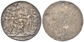 CREMONA
II Metà del XV secolo.
Placchetta circolare con “Arianna a Naxos” attribuita a Giovanni Fondulini Fonduli di Cremona.
Æ ? gr. 28,06 mm 49,7...