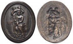 ITALIA
XVII secolo.
Placchetta ovale con Cristo alla Colonna.
Æ gr. 18,55 mm 46,3x38
Dr. Cristo è legato alla colonna per la flagellazione.
SPL
