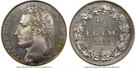 Leopold I silver Proof 1/2 Franc 1833 PR67 NGC, Bogaert-35B1. Reeded edge. The first example of this restrike date we have offered, and presently the ...