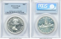 Elizabeth II Prooflike Dollar 1957 PL66 PCGS, Royal Canadian mint, KM54. A handsome and tone-free piece. 

HID09801242017

© 2020 Heritage Auctions | ...