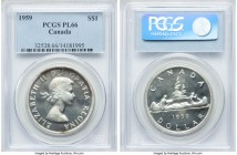 Elizabeth II Prooflike Dollar 1959 PL66 PCGS, Royal Canadian mint, KM54. Sharply struck and pleasingly reflective, the devices lightly frosted so as t...