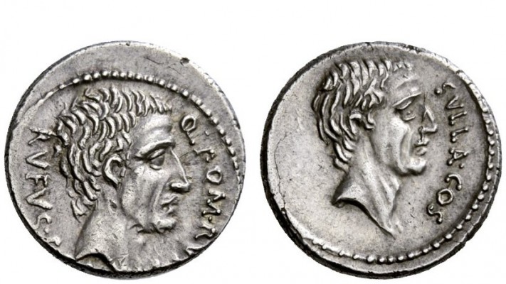 The Roman Republic 
 Q. Pompeius Rufus. Denarius 54, AR 4.13 g. Q POM·RV[FI] – ...