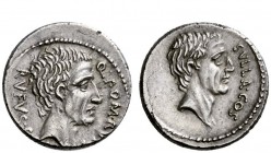 The Roman Republic 
 Q. Pompeius Rufus. Denarius 54, AR 4.13 g. Q POM·RV[FI] – RVFVS·C[OS] Bare head of Q. Pompeius Rufus r. Rev. SVLLA·COS Bare head...