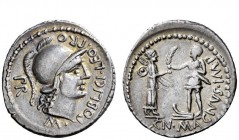 Imperatorial Issues 
 Cn. Pomepeius Magnus and M. Poblicius. Denarius, Spain 46-45, AR 3.87 g. M·POBLICI·LEG·PRO·PR Head of Roma r. wearing crested h...