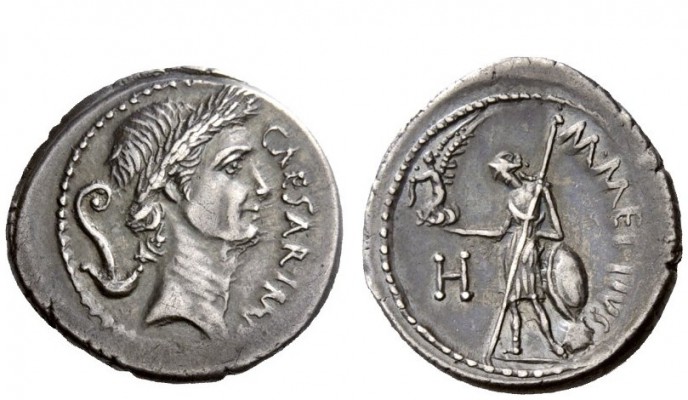 Imperatorial Issues 
 Julius Caesar and M. Mettius. Denarius January-February 4...