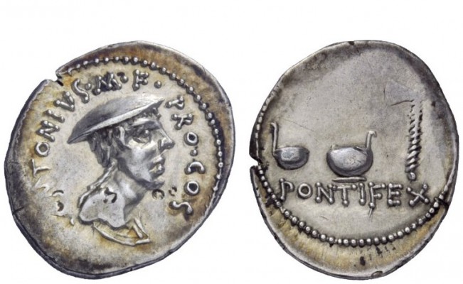 Imperatorial Issues 
 Caius Antonius. Denarius, mint moving with Caius Antonius...
