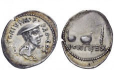 Imperatorial Issues 
 Caius Antonius. Denarius, mint moving with Caius Antonius January-March 43, AR 3.70 g. [C A]NTONIVS·M·F·PRO·COS Draped bust of ...