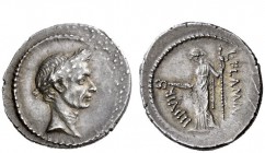 Imperatorial Issues 
 L. Flaminius Chilo. Denarius 41, AR 3.90 g. Laureate head of Julius Caesar r. Rev. L·FLAMINIVS – III VIR Goddess (Venus ?) stan...