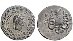 Imperatorial Issues 
 Marcus Antonius. Cistophoric tetradrachm, Ephesus (?) 39, AR 11.25 g. M·ANTONIVS·IMP·COS· DESIG·ITER ET·TERT Ivy-wreathed head ...
