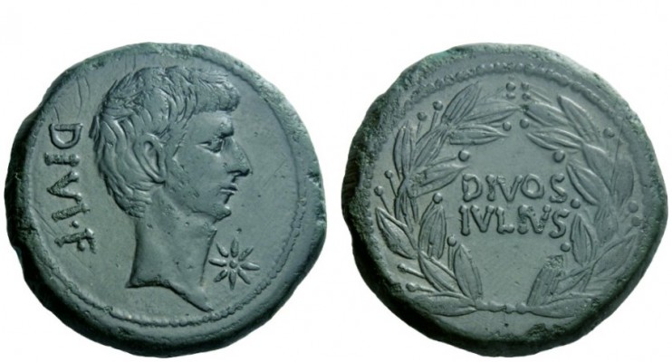 Imperatorial Issues 
 Octavianus. Bronze, Italy 38, Æ 19.97 g. DIVI·F Bare head...