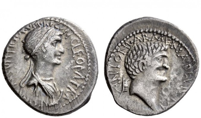 Imperatorial Issues 
 Marcus Antonius and Cleopatra. Denarius, uncertain mint i...