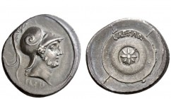 The Roman Empire 
 Issues related to the Victory in the Battle of Actium 
 Denarius, Brundisium or Roma Autumn 30-Summer 29 BC, AR 3.92 g. Head of M...