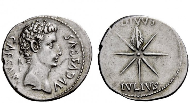 The Roman Empire 
 ”DIVVS IVLIVS” Comet Issues 
 Denarius, Spain, Caesaraugust...