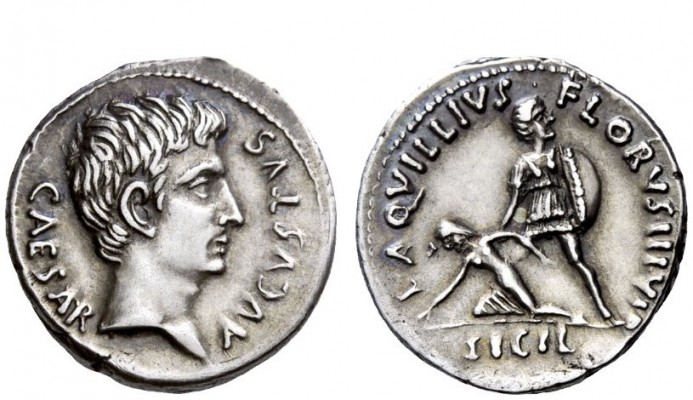 The Roman Empire 
 OB CIVIS SERVATOS – CL V – SIGNIS RECEPTIS 
 L. Aquillius F...