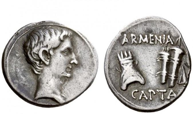 The Roman Empire 
 Armenia Capta Issues 
 Denarius, Pergamum circa 19-18 BC, A...