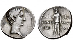 The Roman Empire 
 Armenia Capta Issues 
 Denarius, Pergamum circa 19-18 BC, AR 3.37 g. Bare head r. Rev. CAESAR – DIV F / ARMEN – CAPT[A] / IMP – V...